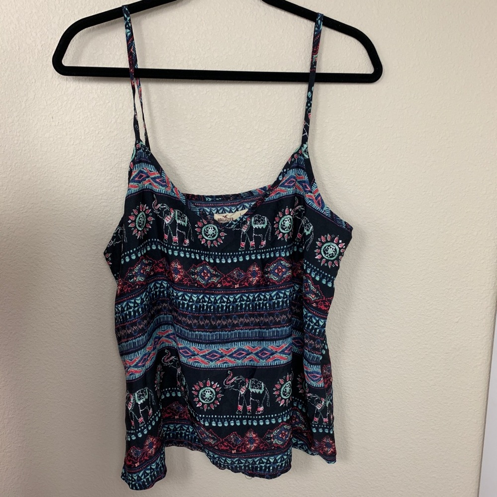 Hollister Tribal Elephant Print Tank Top Cami